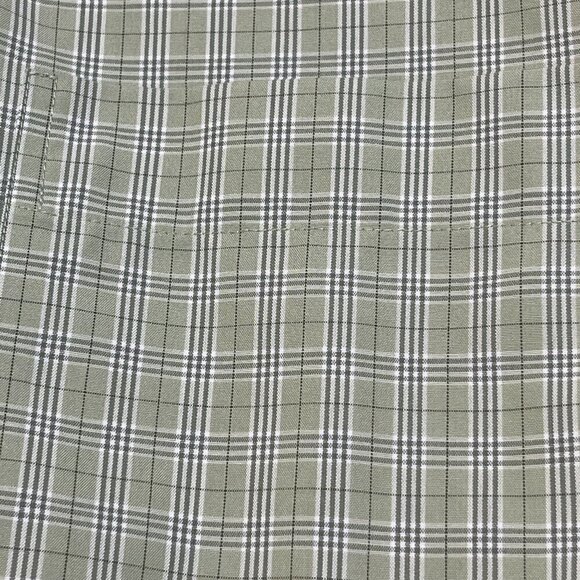 Eddie Bauer Button Front Shirt Green Plaid Men's Wrinkle Resistant Cotton Size X - Picture 4 of 8